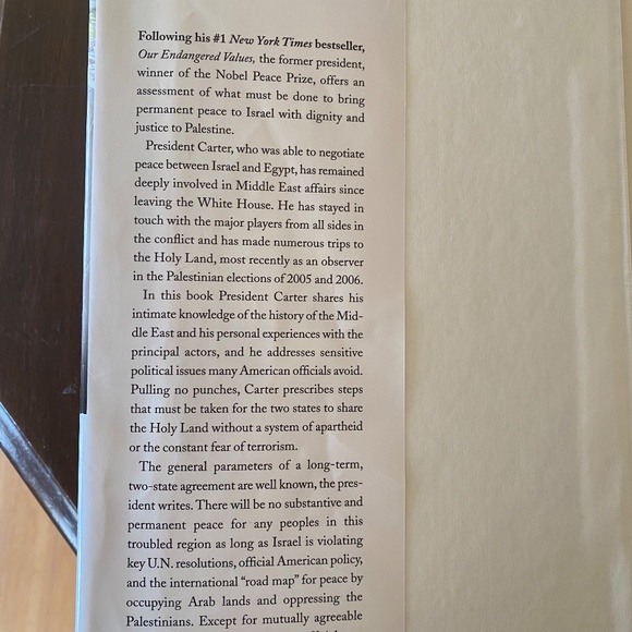 Palestine Peace Not Apartheid, Jimmy Carter, 1st Edition Hardcover - Picture 4 of 9